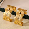 Wholesale Bracelet Stainless Steel Geometric Flower Hollow Opening Electroplated
