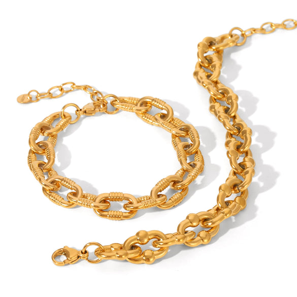 Wholesale Bracelet Stainless Steel Geometric Ins Style 18K Goldplated Electroplating