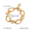 Wholesale Bracelet Stainless Steel Geometric Ins Style 18K Goldplated Electroplating