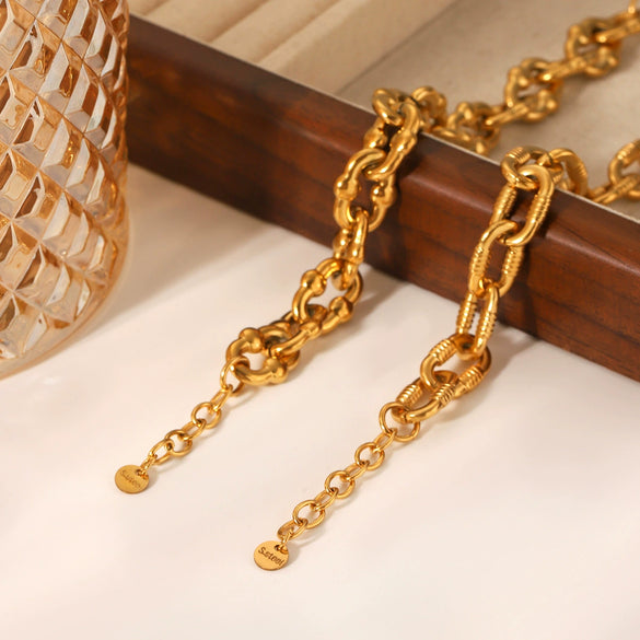 Wholesale Bracelet Stainless Steel Geometric Ins Style 18K Goldplated Electroplating
