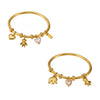Wholesale Bracelet 316L Stainless Steel Geometric 18K Gold Plated Love Bear Elephant Design