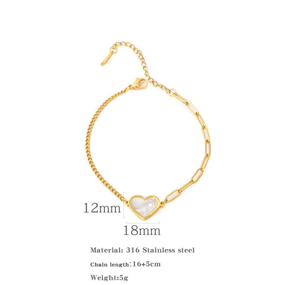 Wholesale Bracelet Stainless Steel Geometric Love Stitching Chain Electroplating For Women