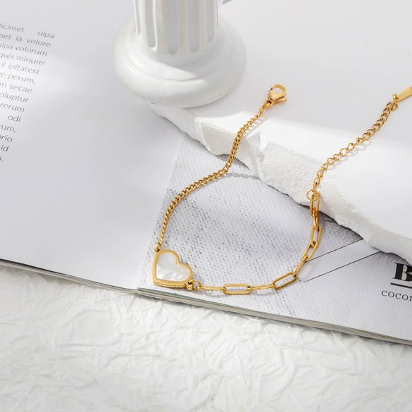 Wholesale Bracelet Stainless Steel Geometric Love Stitching Chain Electroplating For Women