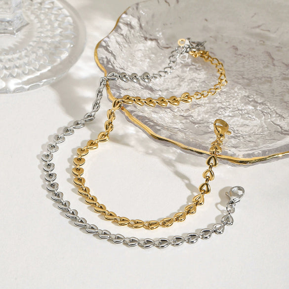Wholesale Bracelet Stainless Steel Geometric Love Woven Electroplated Jewelry For Girls