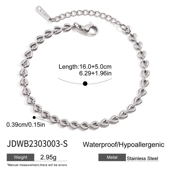 Wholesale Bracelet Stainless Steel Geometric Love Woven Electroplated Jewelry For Girls