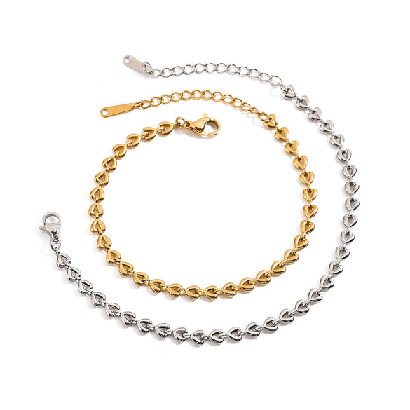 Wholesale Bracelet Stainless Steel Geometric Love Woven Electroplated Jewelry For Girls