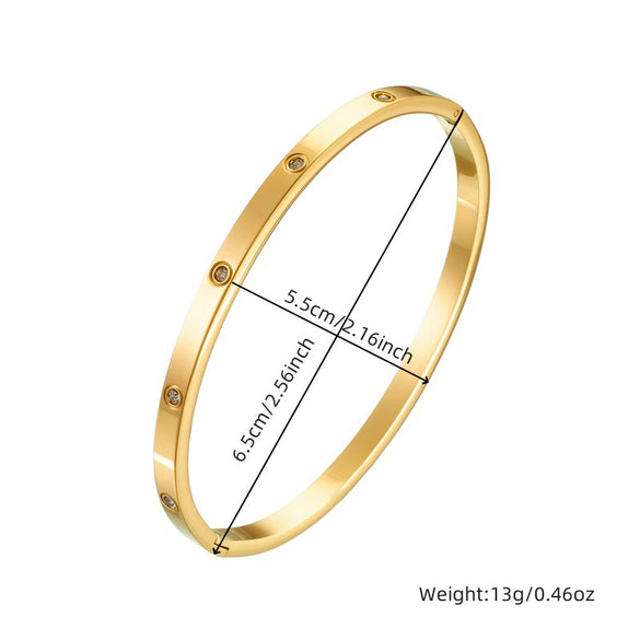 Wholesale Bracelet Stainless Steel Geometric Round Gold Plated Fashion Light Luxury