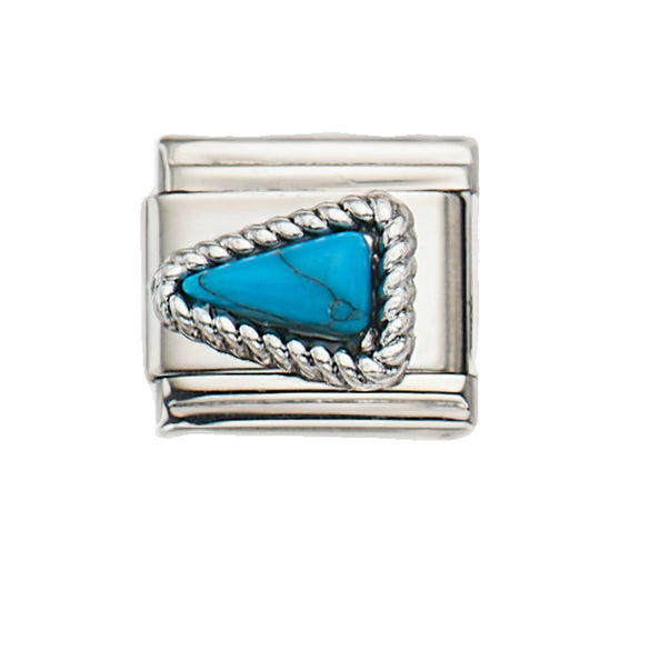 Wholesale Bracelet Stainless Steel Geometric Totem Dripping Oil Craft Blue Turquoise