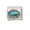 Wholesale Bracelet Stainless Steel Geometric Totem Dripping Oil Craft Blue Turquoise