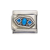 Wholesale Bracelet Stainless Steel Geometric Totem Dripping Oil Craft Blue Turquoise