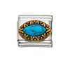 Wholesale Bracelet Stainless Steel Geometric Totem Dripping Oil Craft Blue Turquoise
