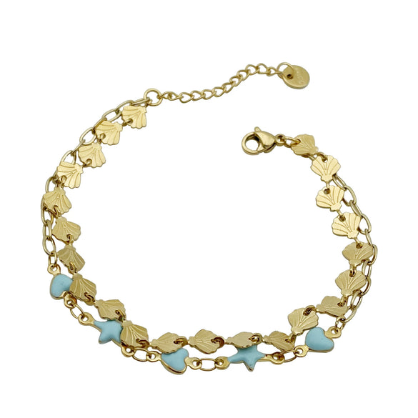 Wholesale Bracelet Stainless Steel Gold Plated Geometric Retro Simple Style
