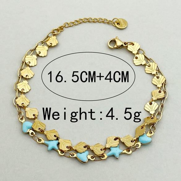 Wholesale Bracelet Stainless Steel Gold Plated Geometric Retro Simple Style