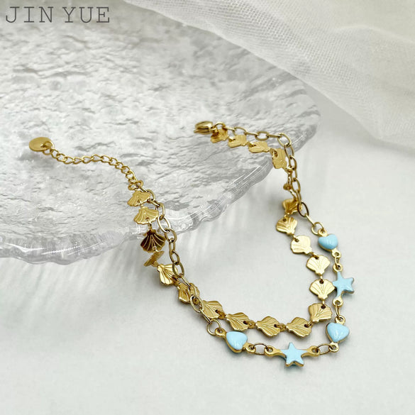 Wholesale Bracelet Stainless Steel Gold Plated Geometric Retro Simple Style