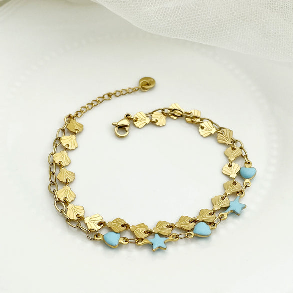 Wholesale Bracelet Stainless Steel Gold Plated Geometric Retro Simple Style