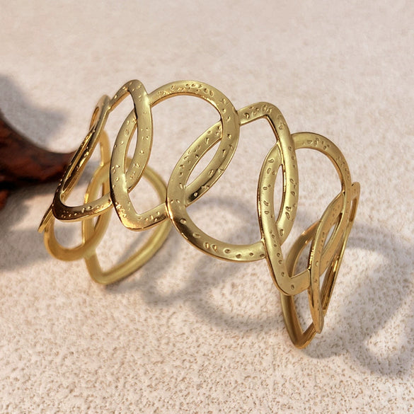 Wholesale Bracelet Stainless Steel Gold Plated Geometric Vintage Design