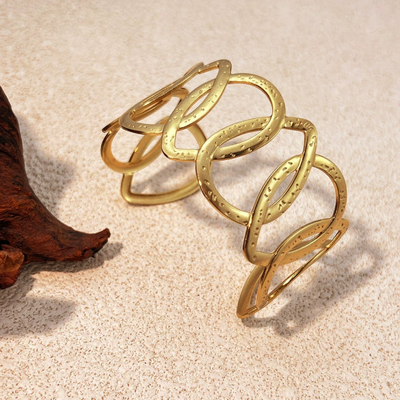 Wholesale Bracelet Stainless Steel Gold Plated Geometric Vintage Design