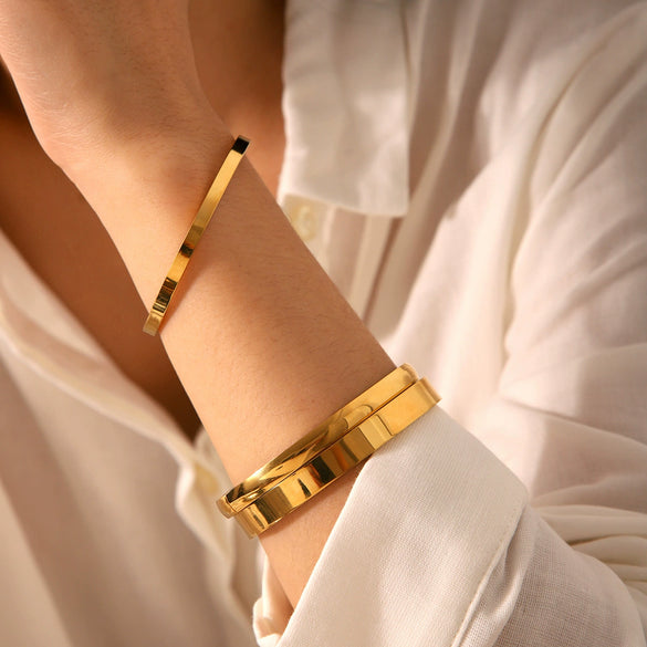 Wholesale Bracelet Stainless Steel Goldplated Geometric Style