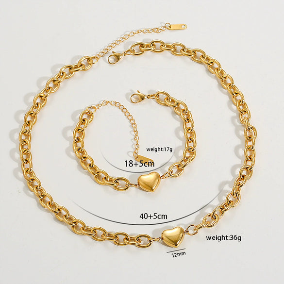 Wholesale Bracelet Stainless Steel Heart Shape Electroplating Minimalist Style Unisex