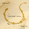 Wholesale Bracelet Stainless Steel 18K Gold Electroplated Double Layer Heart Stacked Fashionable Versatile