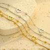 Wholesale Bracelet Stainless Steel 18K Gold Electroplated Double Layer Heart Stacked Fashionable Versatile
