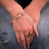 Wholesale Bracelet Stainless Steel 18K Gold Natural Stone Beads Geometric Design Electroplated For Women