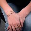 Wholesale Bracelet Stainless Steel 18K Gold Natural Stone Beads Geometric Design Electroplated For Women