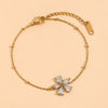 Wholesale Bracelet Stainless Steel 18K Gold Plated Flower Bead Chain For Women Fashion Elegant Niche Design