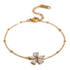 Wholesale Bracelet Stainless Steel 18K Gold Plated Flower Bead Chain For Women Fashion Elegant Niche Design