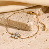Wholesale Bracelet Stainless Steel 18K Gold Plated Flower Bead Chain For Women Fashion Elegant Niche Design
