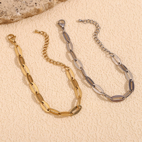 Wholesale Bracelet Stainless Steel 14K Gold Plated Geometric Style For Women