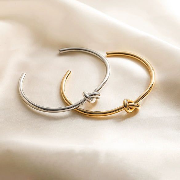 Wholesale Bracelet Stainless Steel 18K Gold Plated Love Knot Design