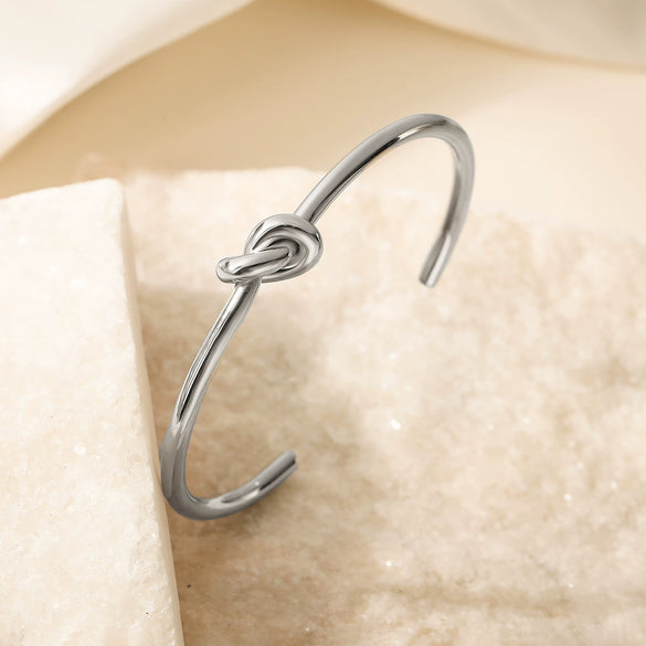 Wholesale Bracelet Stainless Steel 18K Gold Plated Love Knot Design