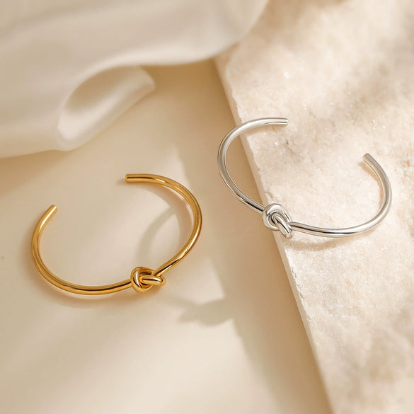 Wholesale Bracelet Stainless Steel 18K Gold Plated Love Knot Design