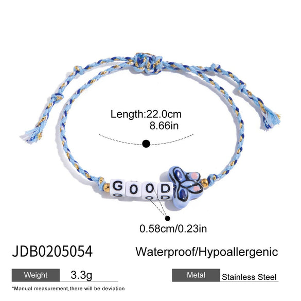 Wholesale Bracelet Stainless Steel Letter Resin Oildropping Electroplated For Women