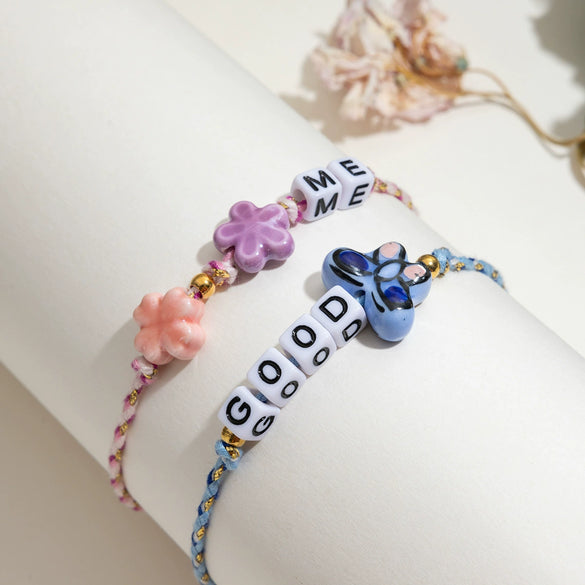 Wholesale Bracelet Stainless Steel Letter Resin Oildropping Electroplated For Women