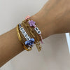 Wholesale Bracelet Stainless Steel Letter Resin Oildropping Electroplated For Women