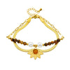 Wholesale Bracelet Stainless Steel Maillard Style Flower Leaves Electroplating