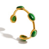 Wholesale Bracelet Stainless Steel Natural Stone Oval Geometric Electroplating Luxury Style