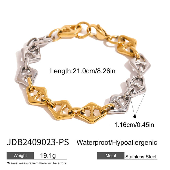 Wholesale Bracelet Stainless Steel Rhombus Geometric Electroplated