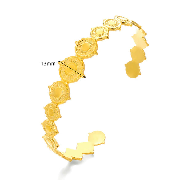 Wholesale Bracelet Stainless Steel Snakeshaped Geometric Hollow Goldplated Circle Electroplated For Female