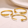 Wholesale Bracelet Stainless Steel Snakeshaped Geometric Hollow Goldplated Circle Electroplated For Female