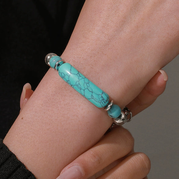 Wholesale Bracelet Stainless Steel Turquoise Geometric Handmade Unisex