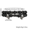 Wholesale Bracelet Stainless Steel Volcanic Stone Black Gallstone Geometric Handmade Hiphop Internet Celebrity Style Unisex