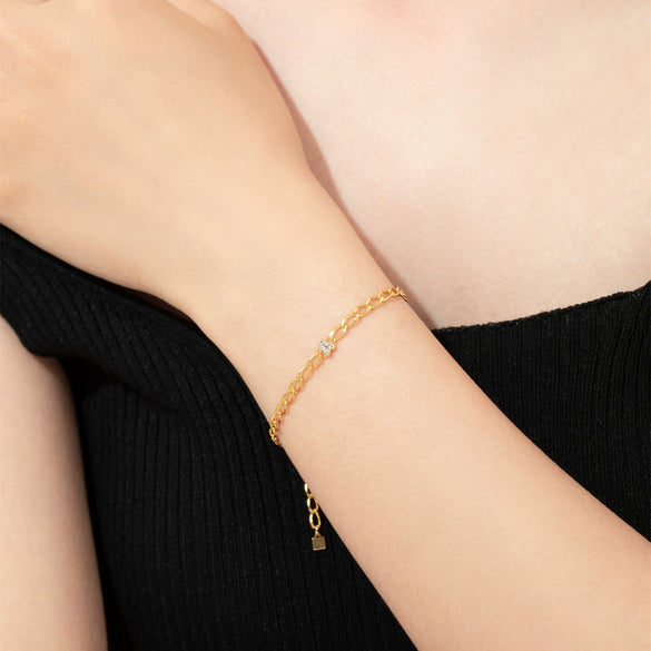 Wholesale Bracelet 925 Sterling Silver Geometric Light Luxury Electroplated