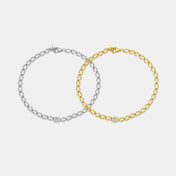 Wholesale Bracelet 925 Sterling Silver Geometric Light Luxury Electroplated