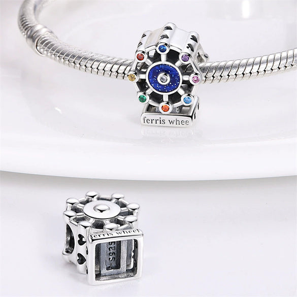 Wholesale Bracelet Sterling Silver 225 Silver Beads Earth Ferris Wheel Design Dripping Oil