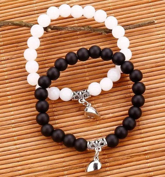 Wholesale Bracelet Stone Magnet Buckle Heartshaped Manual Design Internet Celebrity Style Geometric