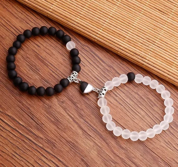 Wholesale Bracelet Stone Magnet Buckle Heartshaped Manual Design Internet Celebrity Style Geometric