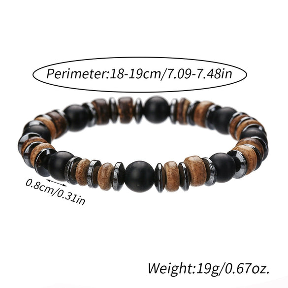 Wholesale Bracelet Stone Wood Chip Geometric Handmade Unisex